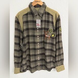 Parasuco Cowboy Men's Olive and Black Checkered Shirt
Size L Plaid